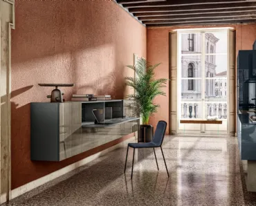 Mobile sospeso Home Office 1286 con scrittoio di Lago