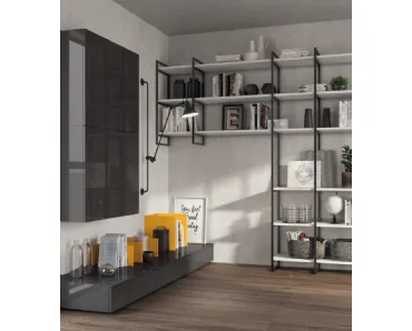 Parete Attrezzata Living-Sax-00-Grigio-Ferro Scavolini