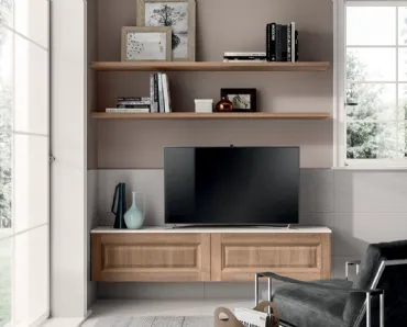 Parete Attrezzata Living Easy in decorativo Rovere Atzeco di Scavolini