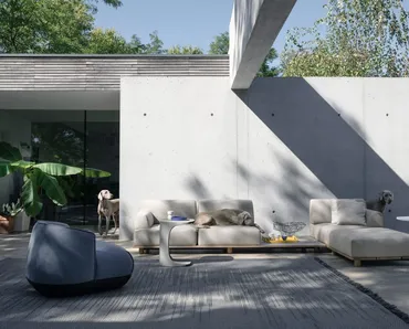 Poltroncina in tessuto imbottito Brioni Up di Kristalia