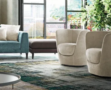Poltroncina in tessuto imbottito Oplà di Pianca