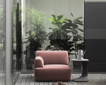 Poltrona imbottita in tessuto Palchetto di Kristalia