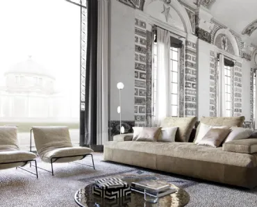 Poltrona di design in tessuto imbottito Rito di Desirèe