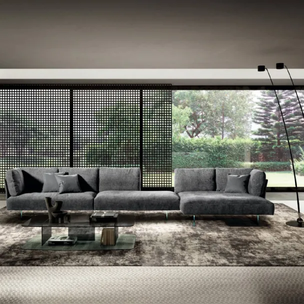 Divano con penisola Air Slim 2614 di Lago