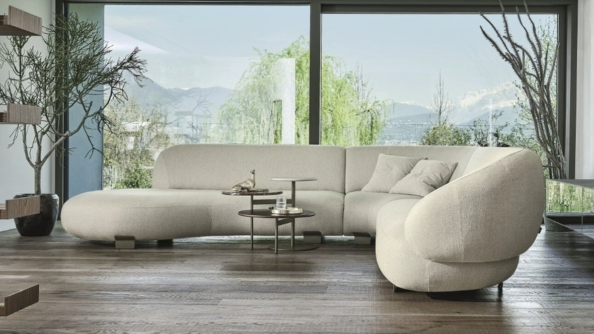 Divano in tessuto con penisola Pacific di Ditre Italia