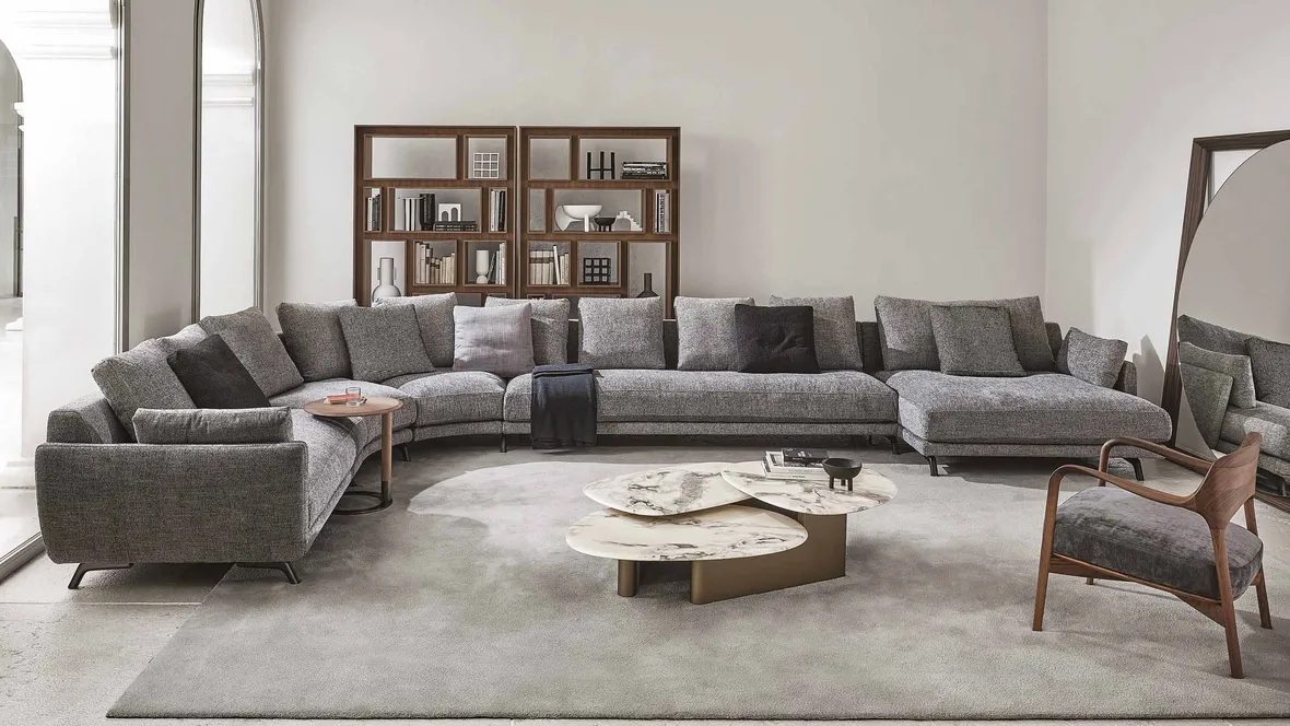 Salotto con penisola Etienne di Porada