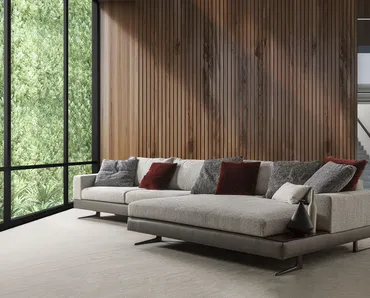 Divano con ampia penisola Gran Milano di Fox Italia