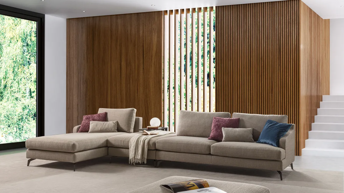 Divano con penisola Simon di Fox Italia