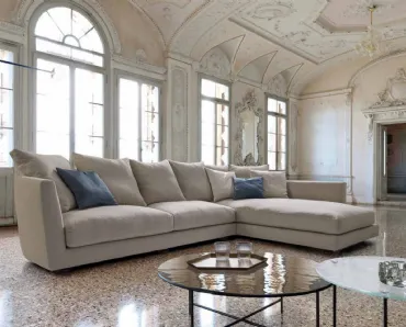 Divano in tessuto con penisola Lov Elegance di Desirèe