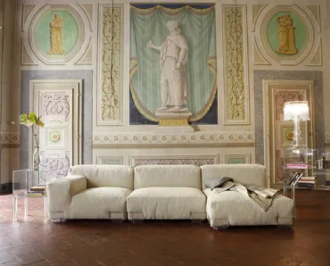 Divano con penisola Plastics di Kartell