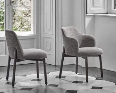 Sedia Abby in tessuto imbottito di Porada