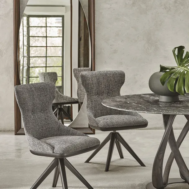 Sedia girevole Andy in tessuto di Porada