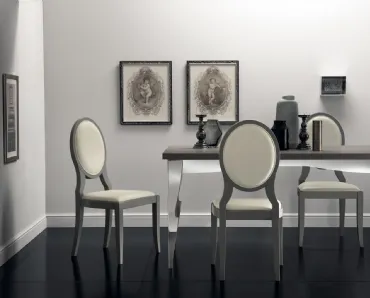 Sedia Exclusiva in pelle e legno laccato di Scavolini