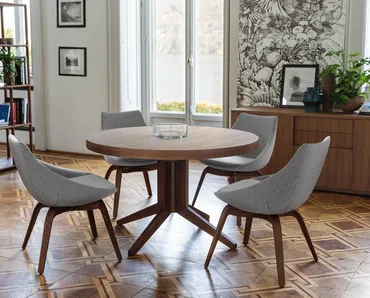 Sedia in tessuto con struttura in legno massello Penelope di Porada