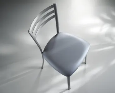 Sedia Speedy in metallo con seduta in tessuto imbottito di Scavolini