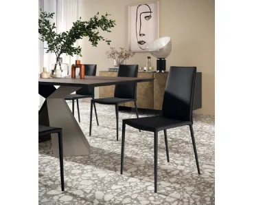 Sedia Unique in cuoio rigenerato di Scavolini
