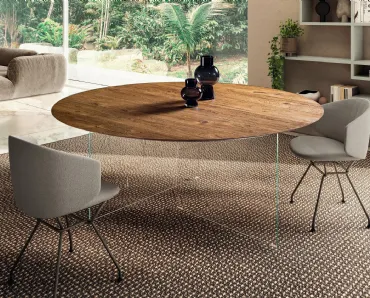 Tavolo Air Slim 2260W rotondo in legno di Lago