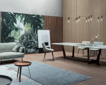 Tavolo Art con top in ceramica e base in metallo di Bonaldo