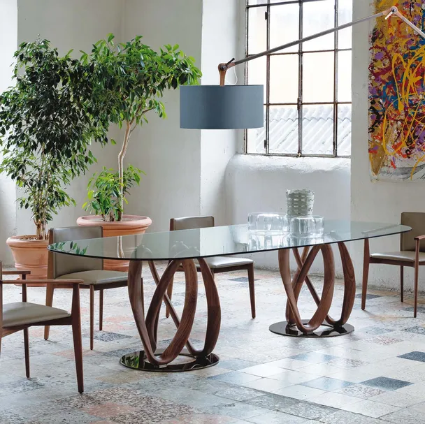 Tavolo in cristallo Infinity di Porada