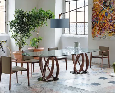 Tavolo in cristallo Infinity di Porada