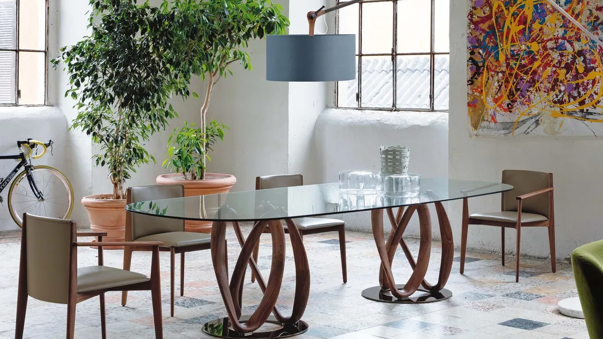 Tavolo in cristallo Infinity di Porada