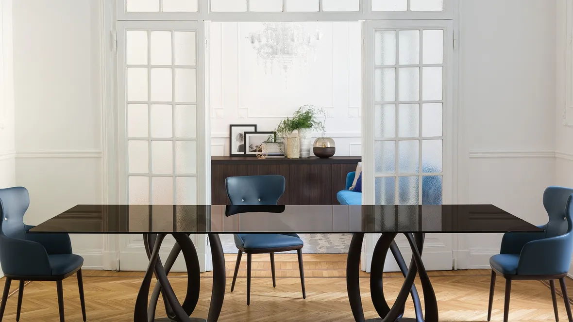 Tavolo in cristallo Infinity di Porada