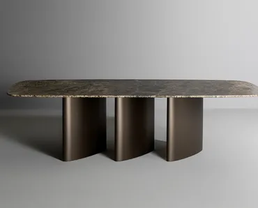 Tavolo Louver con top in marmo di Bonaldo