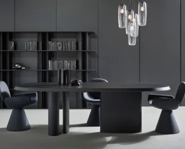 Tavolo in rovere spazzolato carbone Padiglioni di Bonaldo