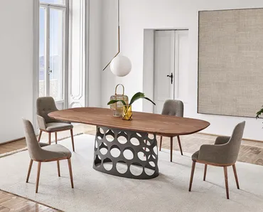 Tavolo Jean con top in legno di Porada