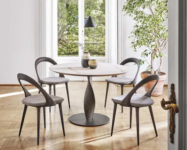 Tavolo Spin con top in marmo di Porada