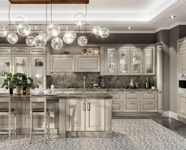 Cucina Classica Baltimora in laccato opaco Visone di Scavolini