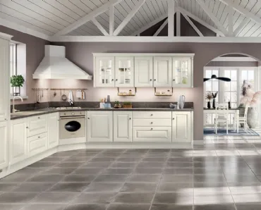 Cucina Classica angolare Baltimora in laccato Bianco di Scavolini