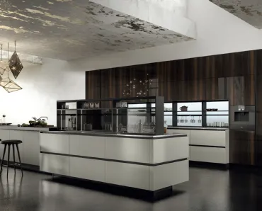 Cucina Design con isola Link Champagne di Snaidero
