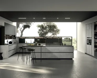 Cucina Design con isola Link Pietra Serena di Snaidero