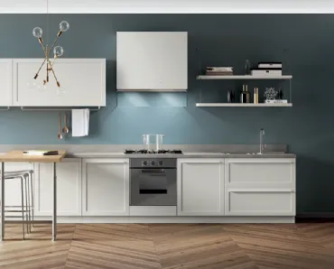 Cucina Moderna Carattere Bianco Prestige con penisola di Scavolini