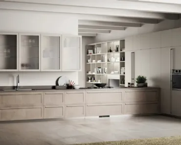 Cucina Moderna Carattere in Frassino Arena e laccato Tortora di Scavolini