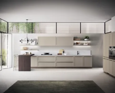 Cucina Moderna Carattere in laccato opaco Visone di Scavolini