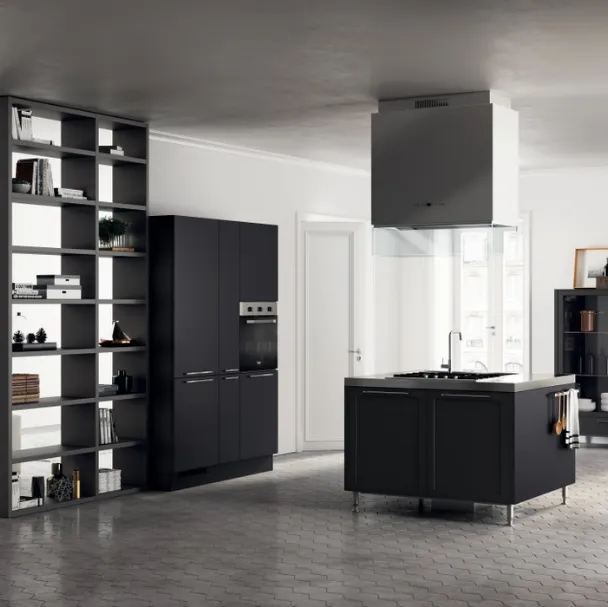 Cucina Moderna Carattere in laccato Nero Ardesia di Scavolini