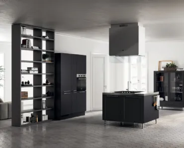 Cucina Moderna Carattere in laccato Nero Ardesia di Scavolini