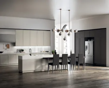 Cucina Moderna Carattere laccato Tortora e Grigio Ferro di Scavolini