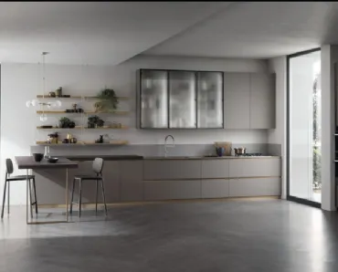 Cucina Moderna con penisola DeLinea Grigio Londra di Scavolini