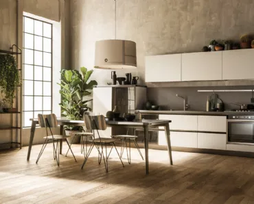 Cucina Moderna Diesel Open Workshop laccato Soft Beige di Scavolini