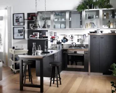 Cucina Moderna Diesel Social Kitchen in Rovere Tempera Black di Scavolini