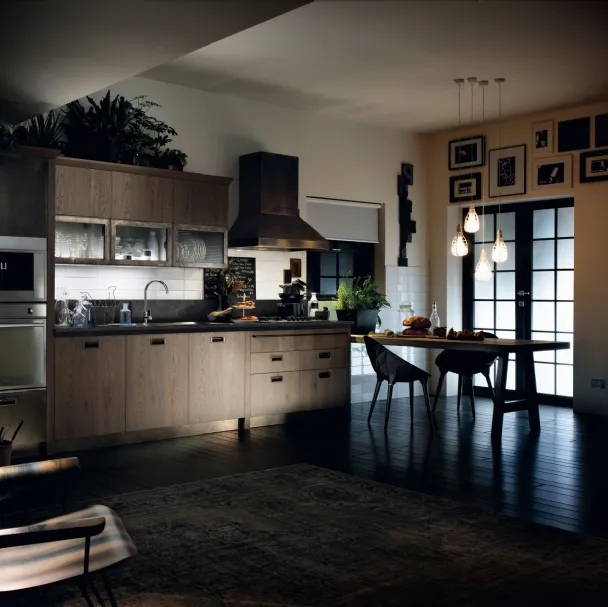 Cucina Moderna Diesel Social Kitchen in Ruxe Grey con penisola di Scavolini