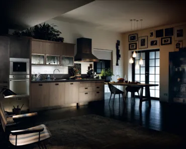 Cucina Moderna Diesel Social Kitchen in Ruxe Grey con penisola di Scavolini