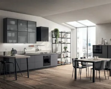 Cucina Evolution Grafite e Vetro Screen di Scavolini