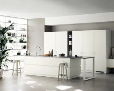 Cucina Moderna Foodshelf laccato Bianco Prestige di Scavolini