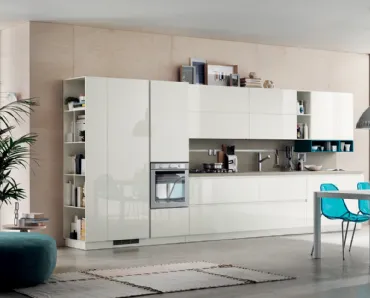 Cucina Moderna Foodshelf laccato lucido Bianco Prestige di Scavolini