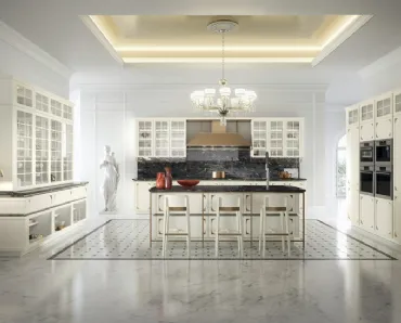 Cucina Moderna con isola Kelly Bianco Luce di Snaidero