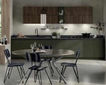 Cucina Moderna Liberamente Verde Minerale e Noce Garden di Scavolini